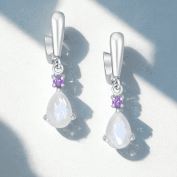 Kõrvarõngad ametüst ja Kuukivi