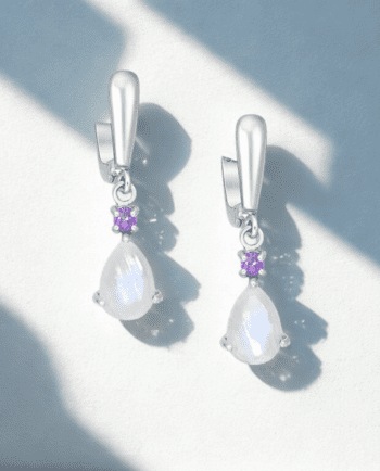 Kõrvarõngad ametüst ja Kuukivi